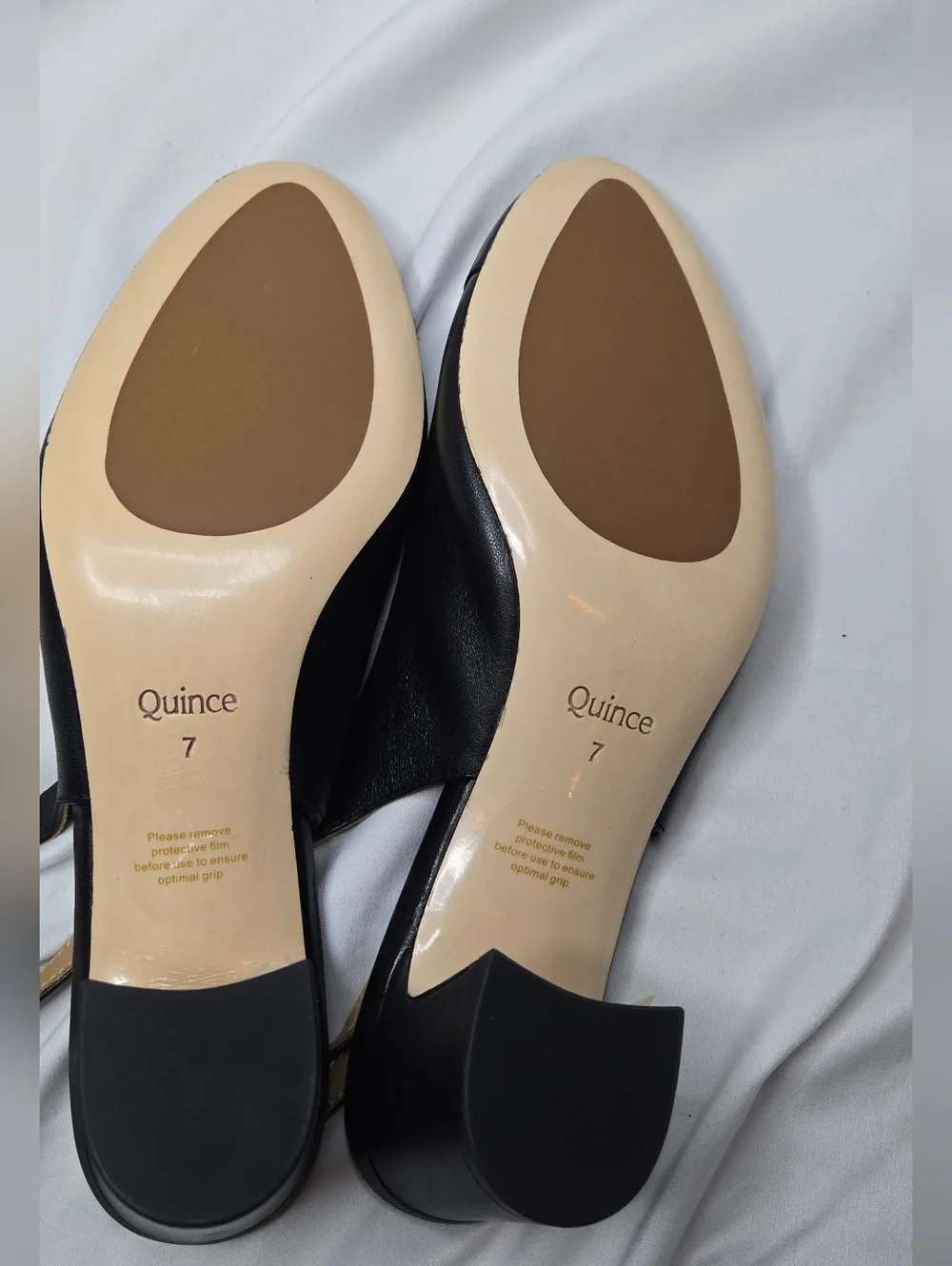 NWOT Quince Italian Black Leather 65MM Cap Toe Slingback Pump Women's 7 - Picture 10 of 12